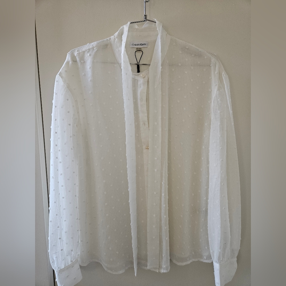 Calvin Klein Textured White Dress Shirt